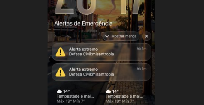 Defesa Civil aciona Anatel e PF após alerta de ‘misantropia’ em celulares brasileiros Defesa Civil aciona Anatel e PF após alerta de 'misantropia' em celulares brasileiros