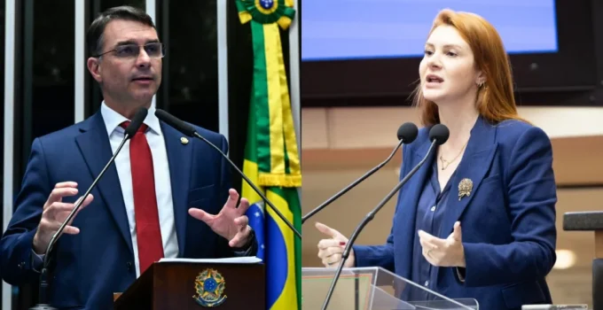 Flávio Bolsonaro pressiona deputada por apoio a Carlos no Senado e ameaça vetar uso de imagem