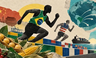 Brasil se aproxima da liderança mundial em exportações agrícolas, superando os EUA