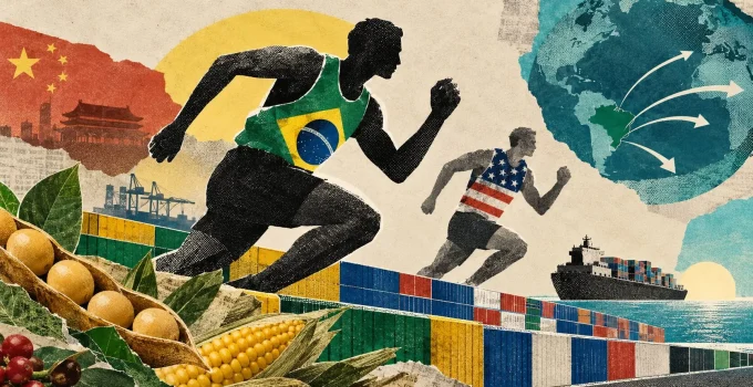 Brasil se aproxima da liderança mundial em exportações agrícolas, superando os EUA