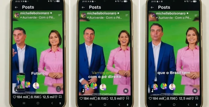 Michelle Bolsonaro e Flávio Bolsonaro reaparecem juntos em vídeo de campanha após desentendimento