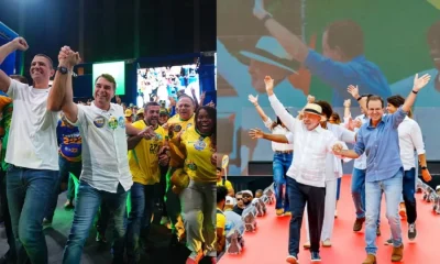 Lula e Flávio Bolsonaro focam em segurança em atos de campanha no Rio