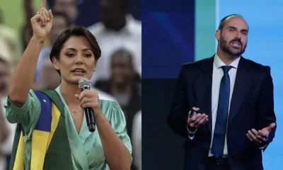Eduardo Bolsonaro endossa crítica de Allan dos Santos a Michelle Bolsonaro