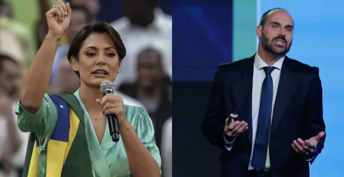 Eduardo Bolsonaro endossa crítica de Allan dos Santos a Michelle Bolsonaro