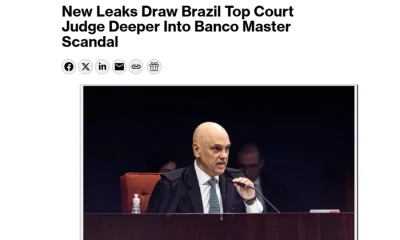 Imprensa internacional compara escândalo envolvendo Moraes a "bomba atômica"
