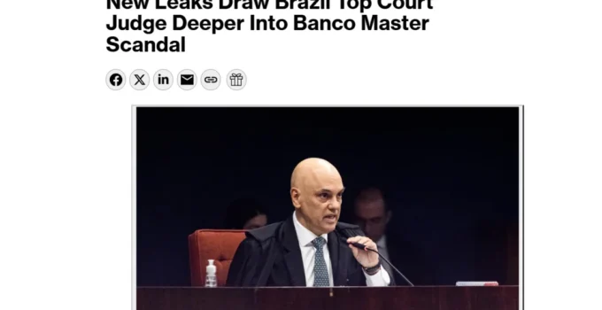 Imprensa internacional compara escândalo envolvendo Moraes a "bomba atômica"