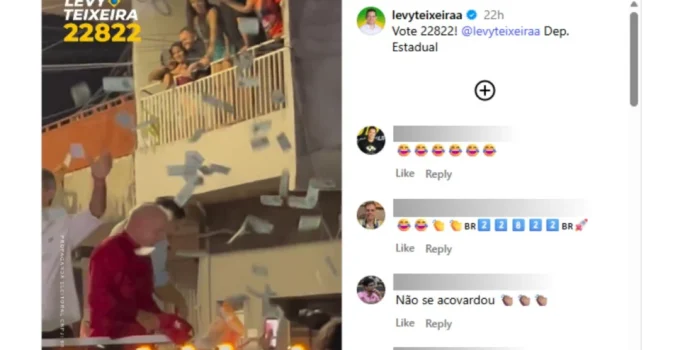 Lula é surpreendido por "chuva de dinheiro" em protesto no Ceará