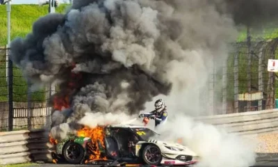 Herói improvável: Piloto de corrida abandona prova para salvar colega de carro em chamas